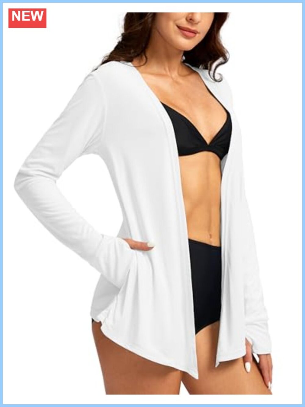 UPF 50+ Sun Shirt Long Sleeve UV Protection Lightweight Cardigan with Pockets